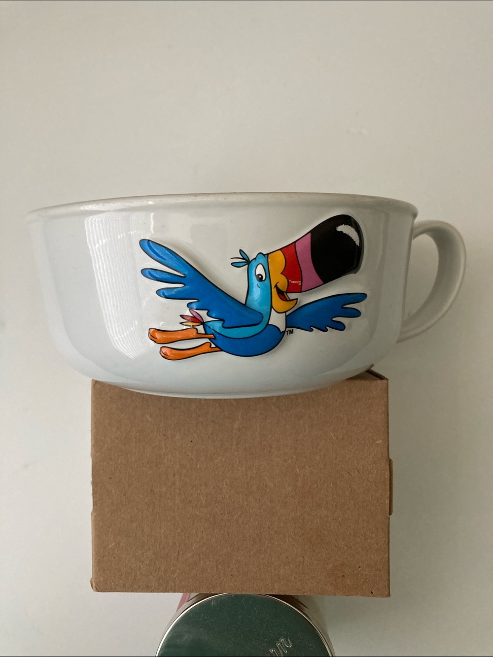 Kellogg’s Froot Loops Toucan Sam Ceramic Cereal Bowl Mug Cup with Handle 1999